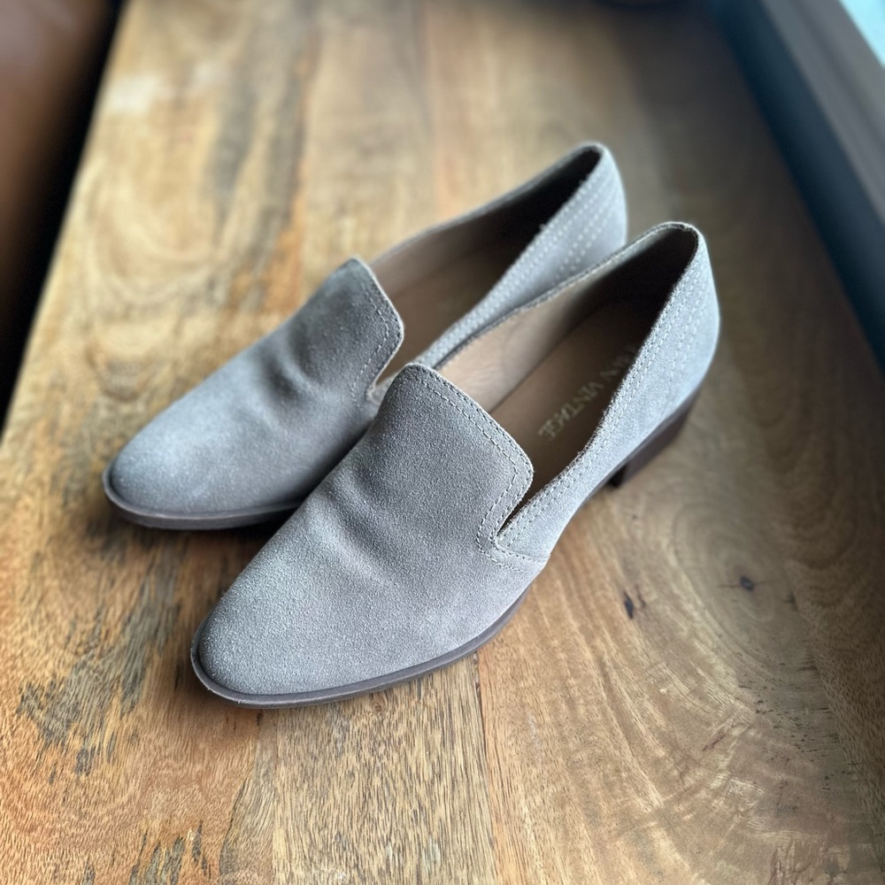Crown Vintage Taupe Suede Loafers